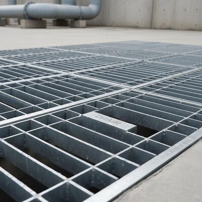 Hot Dip Galvanized Steel Grating Drain Cover with Serrated Surface and Customizable Sizes