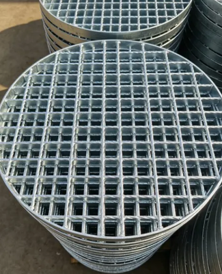 Galvanized Steel Grating with Custom Diameter and Slip-Resistant Surface for Outdoor Use