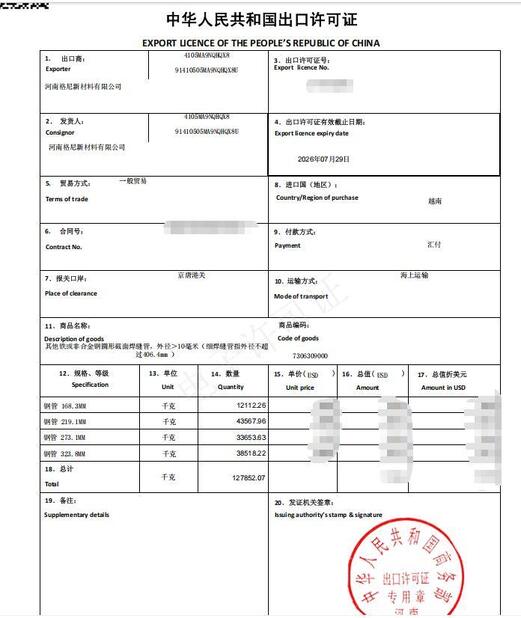 Porcellana Gnee Steel (tianjin) Co., Ltd Certificazioni